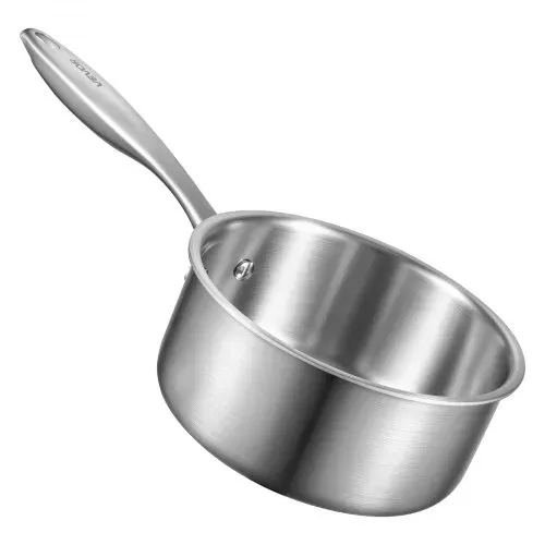 VEVOR Kochtopf Kasserolle Stielkasserolle 1,42 L mit Glasdeckel, Suppentopf Gemüsetopf mit ergonomischem Griff, Milchtopf aus Edelstahl Gemüsetopf, Silber spülmaschinengeeignet Soßentopf – Bild 10