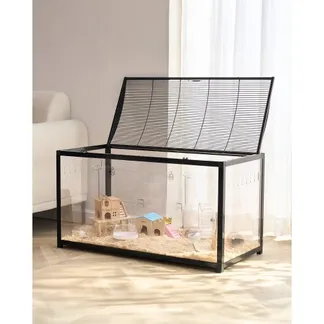 VEVOR Hamsterkäfig, 360°-Sicht, transparenter Hamsterlebensraum, Kleintierkäfig, 96x47x55 cm, belüfteter Mäusekäfig mit Vordertür, Rattenkäfig, tragbares Hamsterhaus für Ratten, Meerschweinchen VEVOR Hamsterkäfig, 360°-Sicht, transparenter Hamsterlebensraum, Kleintierkäfig, 96x47x55 cm, belüfteter Mäusekäfig mit Vordertür, Rattenkäfig, tragbares Hamsterhaus für Ratten, Meerschweinchen
