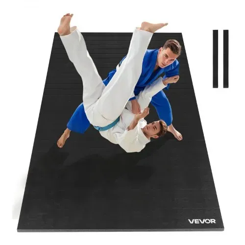 VEVOR Kampfsportmatte 3 x 1,5 m für Workouts im Heim-Fitnessstudio, wasserfeste aufrollbare Trainingsmatten Fitnessmatte für Gymnastik Tatami Jiu-Jitsu MMA Judo Boxen, Sportmatte Yogamatte Schwarz – Bild 8
