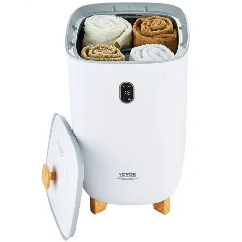 VEVOR 35L großer Handtuchwärmer-Eimer, Handtuchwärmer mit LED-Bildschirm und Trockenfunktion, intelligenter Handtuchwärmer mit einstellbarem Timer für Badezimmer, Bademantel, Decke und Pyjama, automatische Abschaltung, weiß – Bild 9