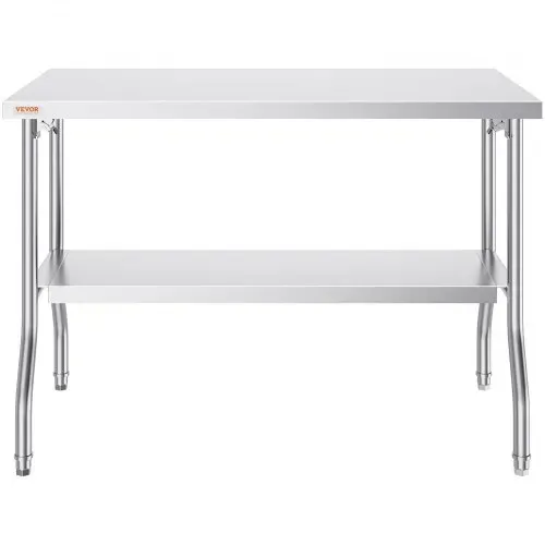 VEVOR Arbeitstisch Küche, 1220 x 610 x 850 mm Arbeitstisch Gastro 2-lagiger Zubereitungstisch Edelstahl Gastro Tisch, Essenszubereitung Gewerbe Küchentisch Lebensmittel Küchentisch Edelstahltisch – Bild 9