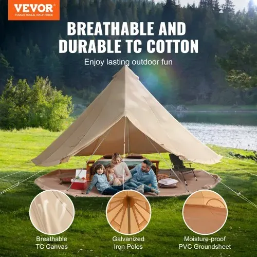 VEVOR Glockenzelt 6 x 3,5 m Jurten Zelt TC-Baumwolle und robusten Eisenstangen mit einer PVC-Bodenplane Campingzelt 10 Personen Familienzelt 12 Fenster Gruppenzelt für Outdoor-Abenteuer VEVOR Glockenzelt 6 x 3,5 m Jurten Zelt TC-Baumwolle und robusten Eisenstangen mit einer PVC-Bodenplane Campingzelt 10 Personen Familienzelt 12 Fenster Gruppenzelt für Outdoor-Abenteuer