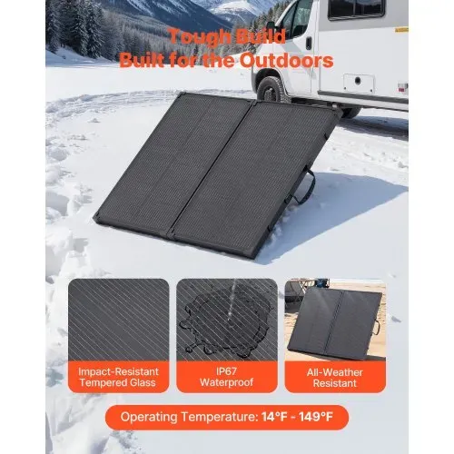 VEVOR Faltbares Solarpanel 100 W, 16BB N-Typ Tragbares Monokristallines Solarmodul mit Rahmen, 24% Wirkungsgrad, IP67, Ladegerät mit 30A PWM-Controller & MC4-Ausgang für Camping, Wandern – Bild 4