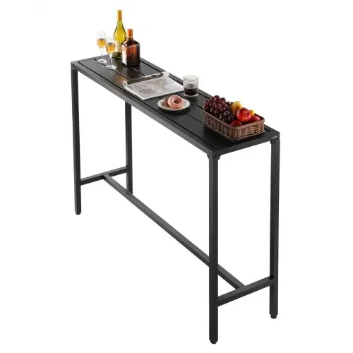 VEVOR Bartisch, 1400 x 375 x 980 mm, Bistrotisch, Stehtisch mit Metallgestell, rechteckige Esstische, Küchentisch, Tresentisch, Partytisch, Gartenmöbel für Balkon, Garten, Poolrand – Bild 9