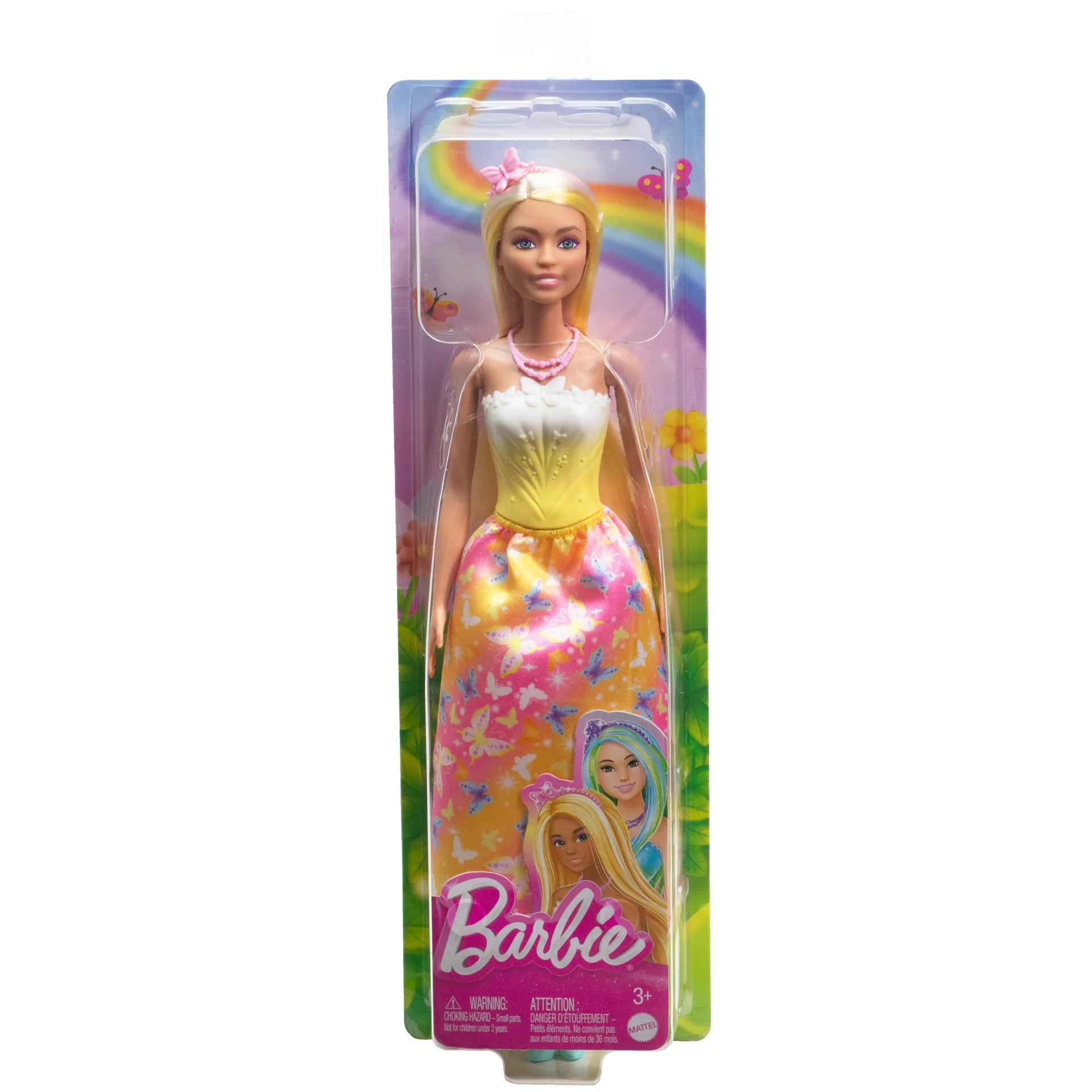 Barbie A Touch of Magic Royal-Puppe mit farbenfrohem Haar mit Strähnchen, Rock mit Schmetterlingsmuster und Zubehör – Bild 6