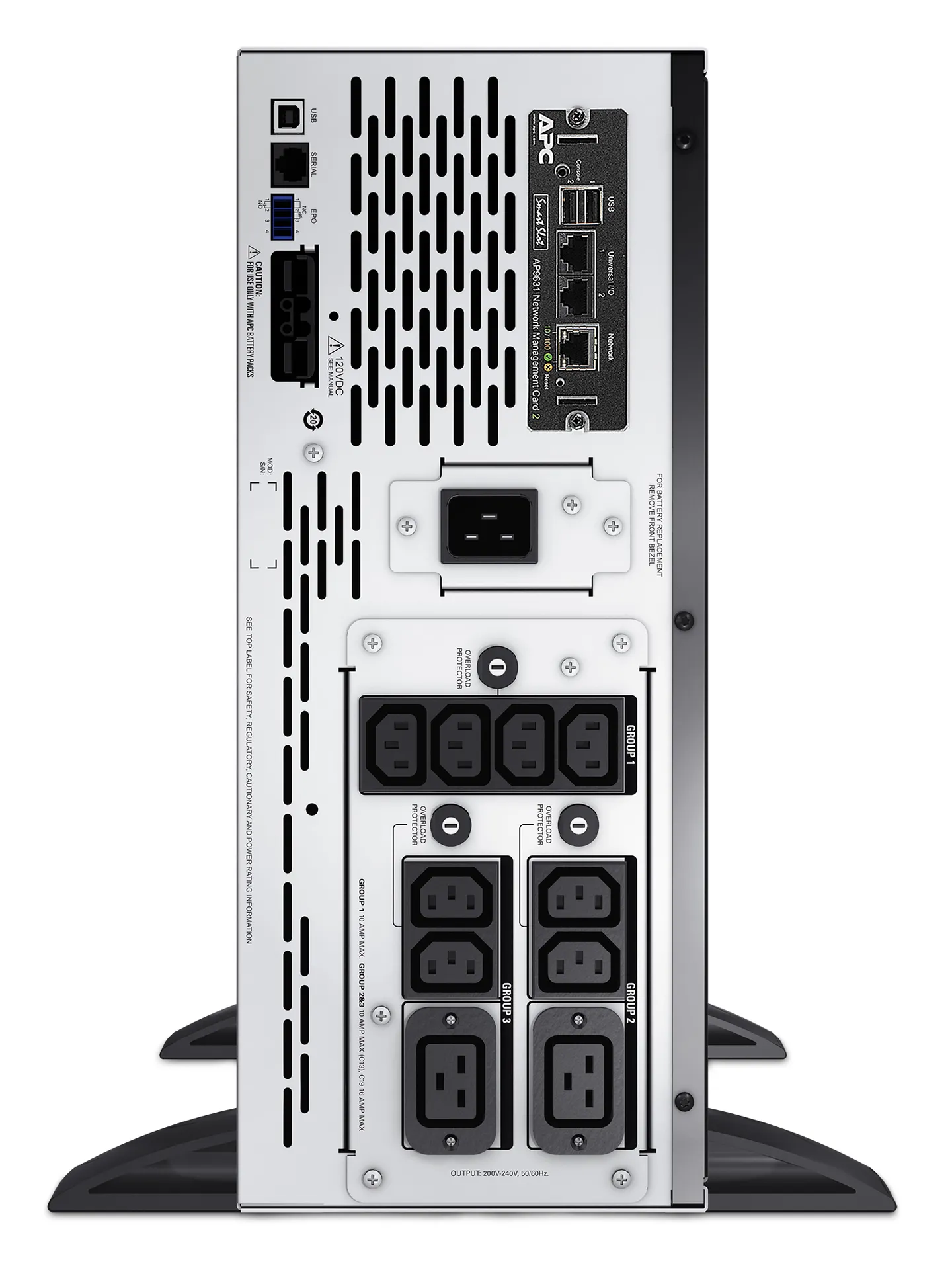 APC Smart-UPS X SMX3000HVNC - 3000VA, 8x C13 + 2x C19 Ausgang, USB, erweiterbare Laufzeit, kurze Tiefe, NMC – Bild 4