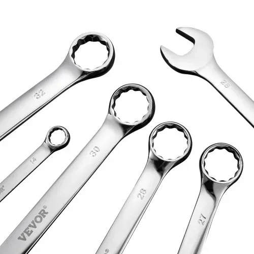 VEVOR Schlüsselsatz 25-teiliger Ratschenschlüsselsatz mit Rolltasche, Schlüsselsatz aus Karbonstahl metrisch 6 mm bis 32 mm, ideal für Haushalt Autoreparaturen Werkstatt Garage Notfall – Bild 10