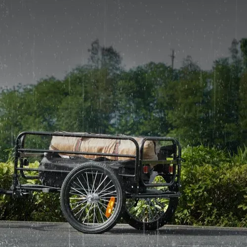 VEVOR Fahrradanhänger, 72 kg Tragkraft, robuster Fahrradwagen, kompakte Aufbewahrung und Schnellverschluss mit Universalkupplung, 40,6 cm Räder, passend für 55,9–71,1 cm große Fahrradräder – Bild 7