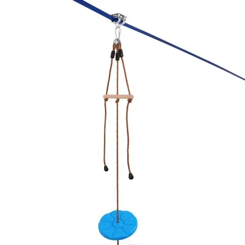VEVOR Zipline für Kinder & Erwachsene, 16,7 m Zipline-Sets bis zu 150 kg, Seilrutschen für den Außenbereich im Hinterhof, Spielplatzunterhaltung mit Zipline, Nylon-Sicherheitsgurt & Zubehörsatz – Bild 9