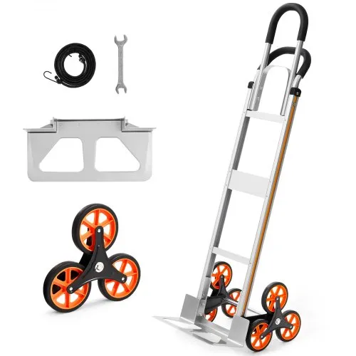 VEVOR Treppensackkarre Klappbar, Sackkarre 150 kg Tragkraft, Treppensteiger aus Aluminiumlegierung mit Teleskopgriff, 6 Rädern & 2 Spanngurten, Stapelkarre für Haushalt, Einkauf & Lager VEVOR Treppensackkarre Klappbar, Sackkarre 150 kg Tragkraft, Treppensteiger aus Aluminiumlegierung mit Teleskopgriff, 6 Rädern & 2 Spanngurten, Stapelkarre für Haushalt, Einkauf & Lager