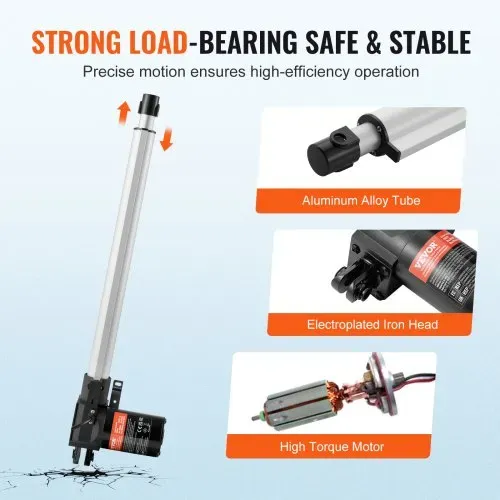 VEVOR 6000N Linear Actuator DC 12V Linearantrieb IP44 Elektrischer Linearmotor 400mm Hublänge Geräuschpegel ≤50dB Elektrische Türöffner 5mm/s Fahrgeschwindigkeit Lineartechnik Verstellantrieb – Bild 4