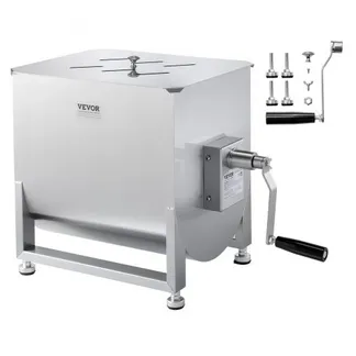VEVOR manueller Fleischmischer 40L Fleischverarbeitungsgerät (max. Mischen von 36,29 kg Fleisch), Fleischmischer aus Edelstahl, Wurstmischer mit Untersetzungsgetriebe, Handmixer für Hackfleisch VEVOR manueller Fleischmischer 40L Fleischverarbeitungsgerät (max. Mischen von 36,29 kg Fleisch), Fleischmischer aus Edelstahl, Wurstmischer mit Untersetzungsgetriebe, Handmixer für Hackfleisch