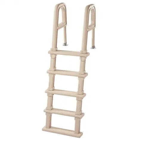 VEVOR Poolleiter, Einstiegsleiter 5-Stufig, Treppe mit Doppeltem Handlauf, Einstiegshilfe Tragkraft 136 kg, für Einbau- & Aufstellpools, Sicherheitsleiter für Alle Terrassenoberflächen, Taupe – Bild 10