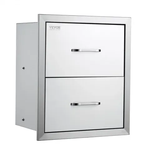 VEVOR Outdoor-Küchenschubladen flächenbündig montierte Doppel-Grillschubladen aus Edelstahl mit Griff, Grillinselschubladen für Außenküchen oder Terrassen-Grillstationen 451 x 514 x 310 mm – Bild 8
