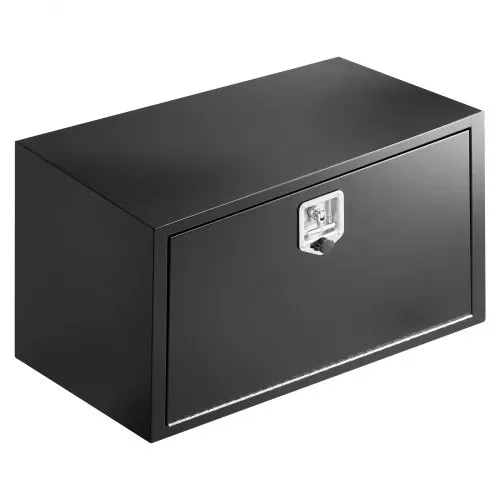 VEVOR Lkw Unterbaubox 914 x 457 x 457 mm Unterflur Staukasten Kaltgewalzter Stahl Wasserdichter Werkzeugkasten mit T-Griff Schloss für Lkw Anhänger Transporter Werkzeugkiste Unterflurkasten Schwarz – Bild 8