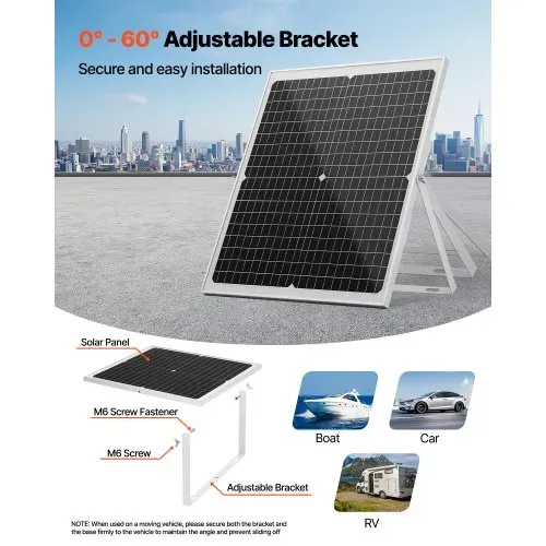 VEVOR 12V Monokristallines Solarpanel-Kit, Solarbatterieladegerät mit intelligentem MPPT-Controller & verstellbarer Halterung, IP67 wasserdicht für Auto, Boot, Wohnmobil, Motorradanhänger – Bild 5