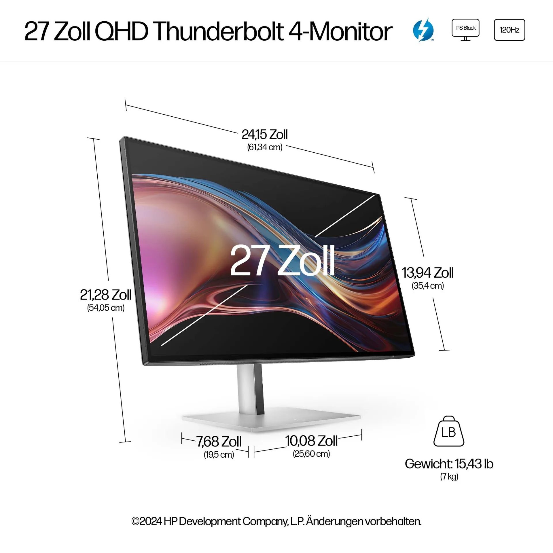 HP Series 7 Pro Serie 7 Pro 27 Zoll QHD Thunderbolt 4-Monitor – 727pu – Bild 7