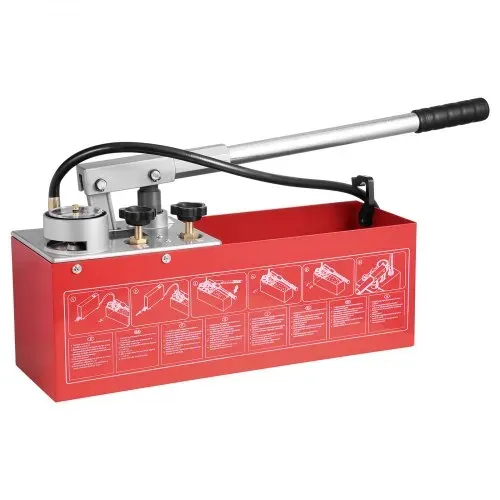 VEVOR Abdrückpumpe, max. 25 Bar, manuelles hydraulisches Wasserdruckprüfer-Set mit Doppelventil und Manometer, 10-L-Wassertank, 1,4-m-Schlauch mit 1,27 cm Außengewindeanschluss für Rohrleitungen – Bild 10