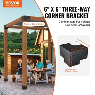 VEVOR 4er-Set Pfostenverbinder aus 2 mm dicken Stahlplatten Pfostenecke Pergola Eckverbinder Holzverbinder 90°-Stiefelstruktur Eckhalterung Holzbalken Pavillon Halterungs Set 270 x 270 x 202 mm VEVOR 4er-Set Pfostenverbinder aus 2 mm dicken Stahlplatten Pfostenecke Pergola Eckverbinder Holzverbinder 90°-Stiefelstruktur Eckhalterung Holzbalken Pavillon Halterungs Set 270 x 270 x 202 mm