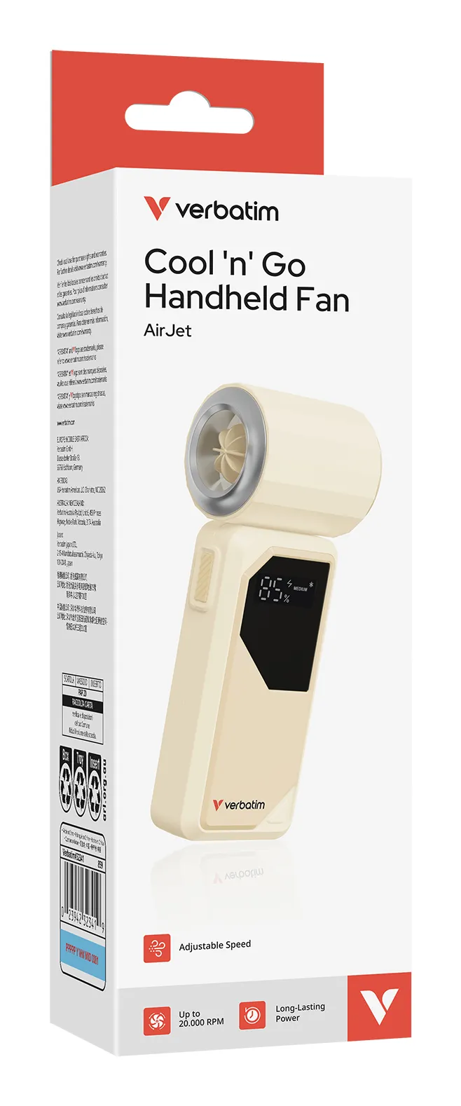 Verbatim Cool 'n' Go AirJet Silber, Weiß Handventilator – Bild 6