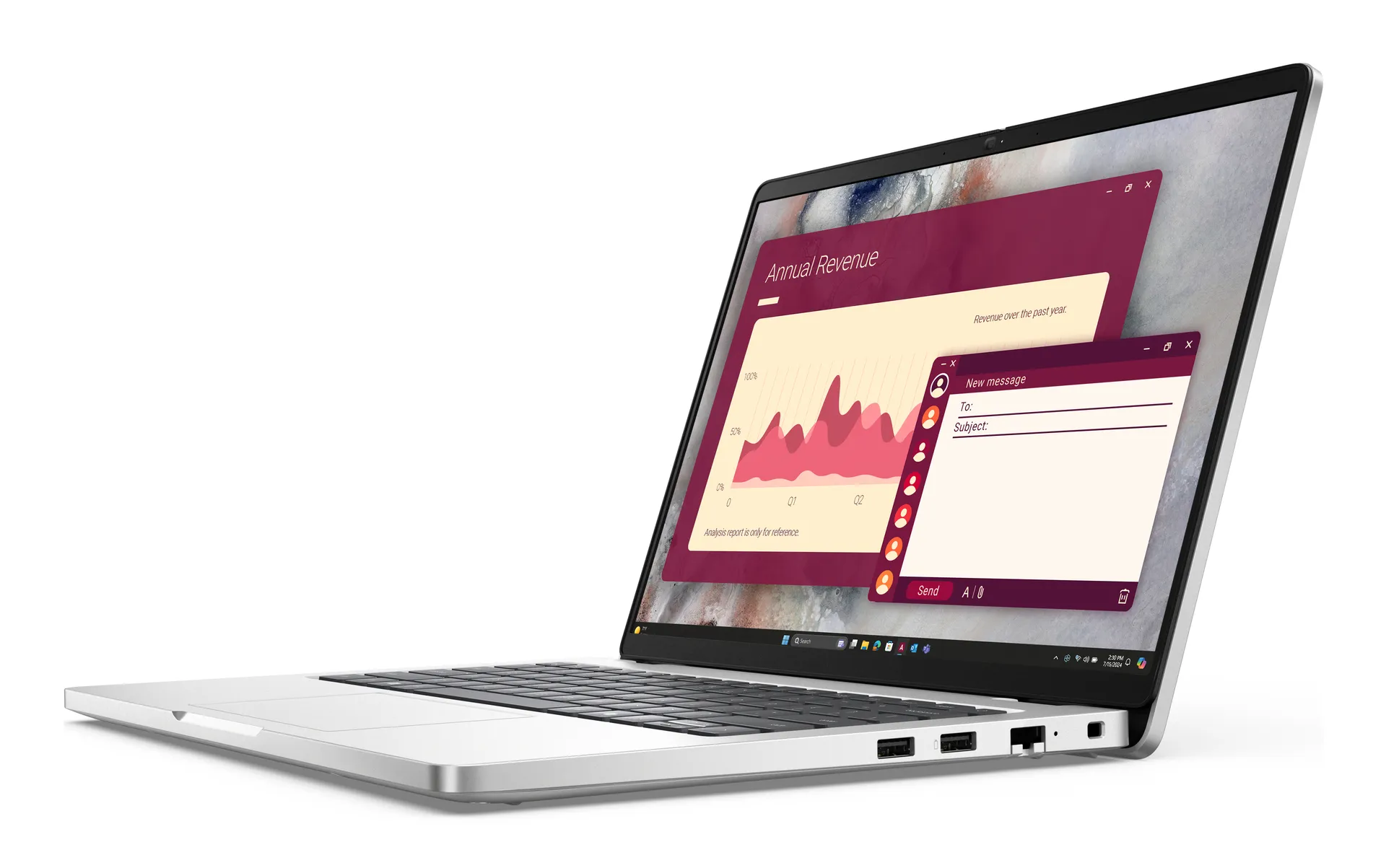 DELL Pro 14 PC14250 Intel Core Ultra 5 235U Laptop 35,6 cm (14") Full HD+ 16 GB DDR5-SDRAM 512 GB SSD Wi-Fi 6E (802.11ax) Windows 11 Pro Deutsch Platin – Bild 3