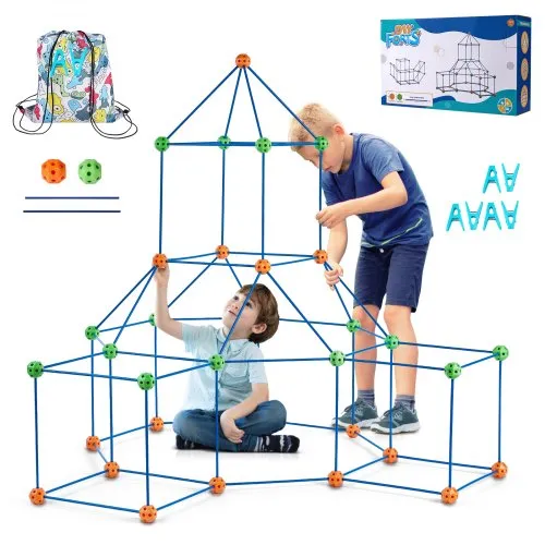 VEVOR Festungsbausatz für Kinder, 120-teiliges STEM-Bauspielzeug, pädagogisches Geschenk für 4 5 6 7 8+ Jahre alte Jungen und Mädchen, Spielzelt-Bauset für drinnen und draußen, Konstruktionsspielzeug mit 80 Stäben und 40 Bällen VEVOR Festungsbausatz für Kinder, 120-teiliges STEM-Bauspielzeug, pädagogisches Geschenk für 4 5 6 7 8+ Jahre alte Jungen und Mädchen, Spielzelt-Bauset für drinnen und draußen, Konstruktionsspielzeug mit 80 Stäben und 40 Bällen