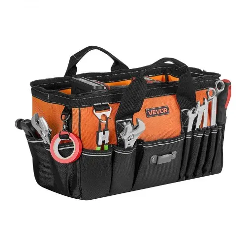 VEVOR Werkzeugtasche 40x23x22cm, Aufbewahrungstasche mit 14 Innen- & 19 Außenfächern, Wasserfester Werkzeug-Organizer aus Polyester mit Schultergurt & Reißverschluss, Werkzeugbeutel für Handwerker – Bild 10
