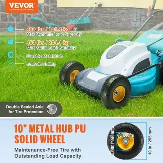 VEVOR Voll-PU-Runflat-Reifen, plattenfreier schlauchloser Reifen, 25,4 cm, 2er-Pack, 181 kg VEVOR Voll-PU-Runflat-Reifen, plattenfreier schlauchloser Reifen, 25,4 cm, 2er-Pack, 181 kg