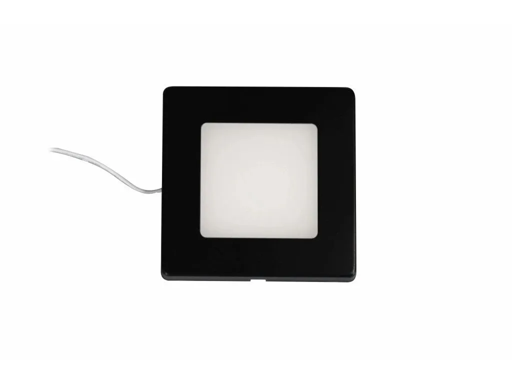 Synergy 21 Downlight Square / 3000K Schwarz / 12V / 76 x 76 x 10mm Möbelleuchte mit AMP Stecker Synergy 21 Downlight Square / 3000K Schwarz / 12V / 76 x 76 x 10mm Möbelleuchte mit AMP Stecker