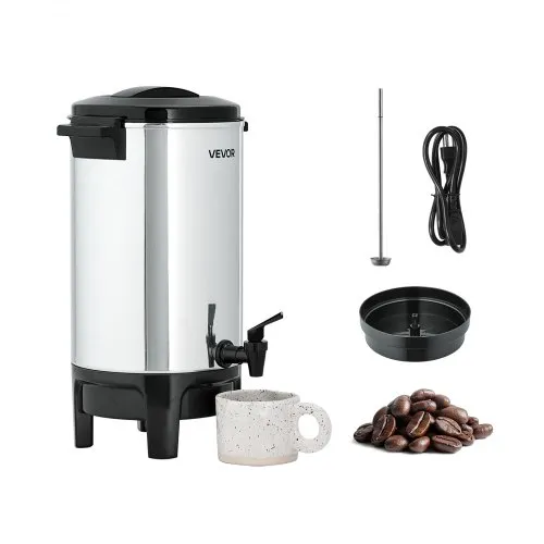 VEVOR kommerzieller Kaffeeautomat 40 Tassen 6 L Heißgetränkespender mit tropffreiem Wasserhahn, Kaffeekanne mit automatischer Temperaturregelung, für Catering Party Kirche Restaurant Café VEVOR kommerzieller Kaffeeautomat 40 Tassen 6 L Heißgetränkespender mit tropffreiem Wasserhahn, Kaffeekanne mit automatischer Temperaturregelung, für Catering Party Kirche Restaurant Café