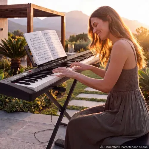 VEVOR Digitalpiano mit 88 Tasten Halbgewichtet E-Piano mit Ständer für Anfänger und Fortgeschrittene, 128 Klänge, 128 Rhythmen, HiFi-Stereolautsprecher, 3,5-mm-Kopfhörerbuchse, Sustain-Pedal – Bild 7