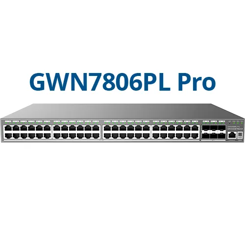 Grandstream GWN7806PL PRO – Enterprise Layer 2++ Managed Switch – 48× Gigabit RJ45 (PoE/PoE+) + 6× Gigabit SFP+ Grandstream GWN7806PL PRO – Enterprise Layer 2++ Managed Switch – 48× Gigabit RJ45 (PoE/PoE+) + 6× Gigabit SFP+