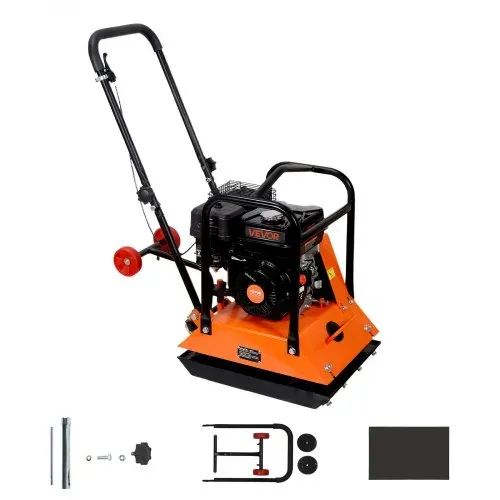 VEVOR Benzin Rüttelplatte, 6,5 PS (212 CC) Motor, 6400 U/min Vibrationsstampfer, 15 kN Verdichtungsdruck, Platte 530x400 mm, Handgeführter Rüttler für Pflasterarbeiten, Asphalt & Fundamente – Bild 8