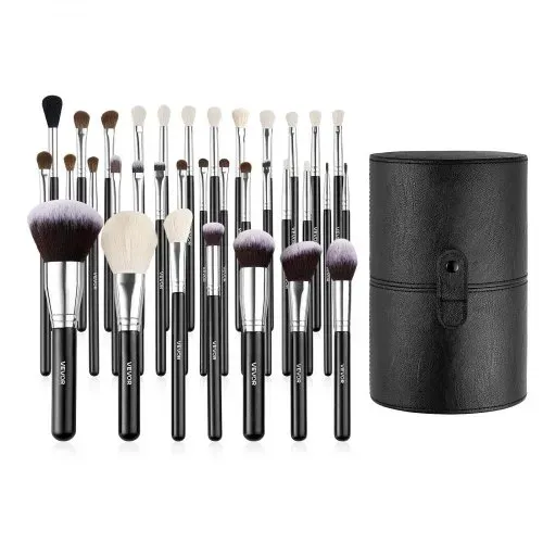 VEVOR Pinselset Makeup, 34-teilig, professionelles Schminkpinsel Set für Foundation, Lidschatten, Concealer, Rouge, mit weichen Borsten, ergonomischem Holzgriff, Reise-Aufbewahrungsetui – Bild 8