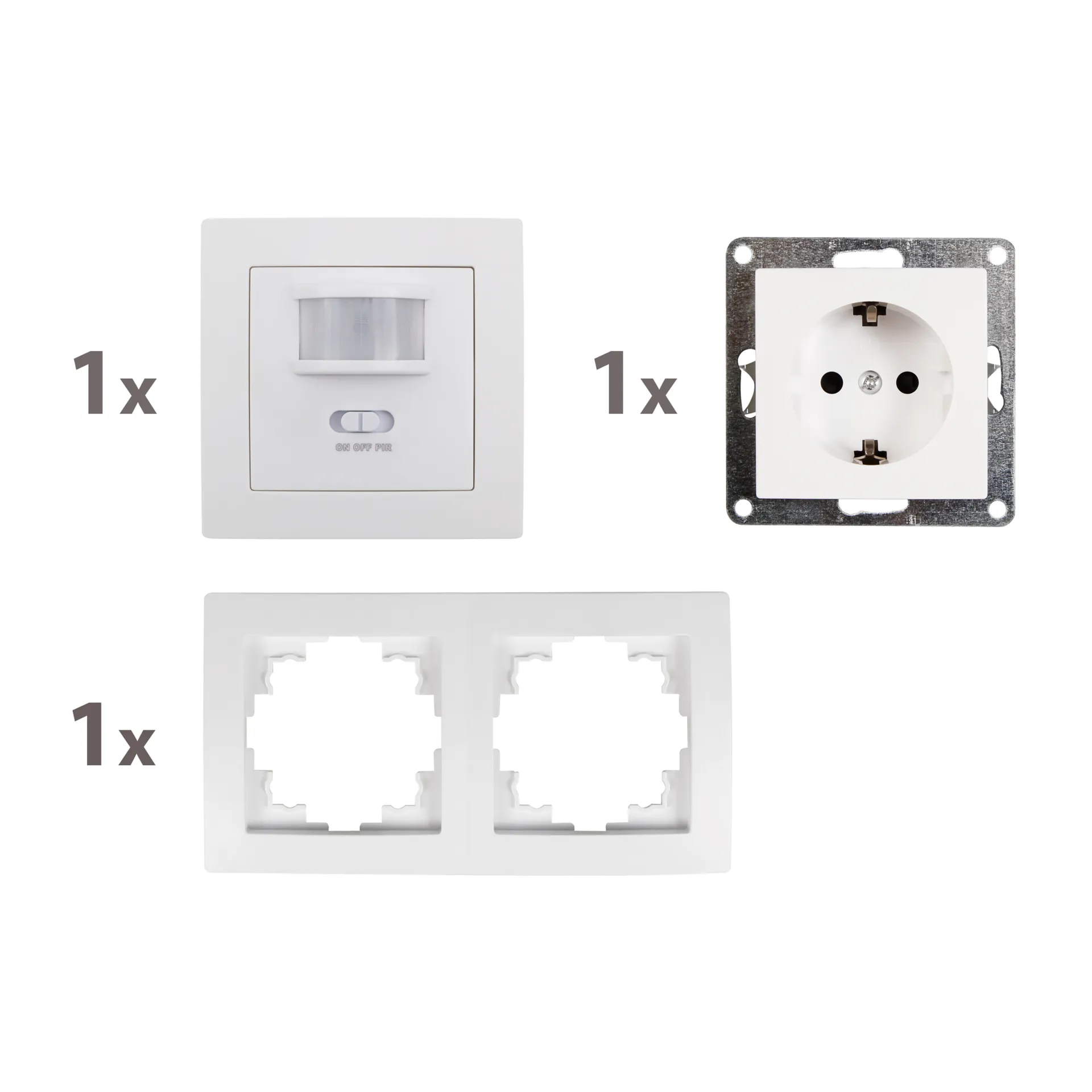 Schalter und Steckdosen Set McPower Flair ''PIR'' weiß, 3-teilig – Bild 2
