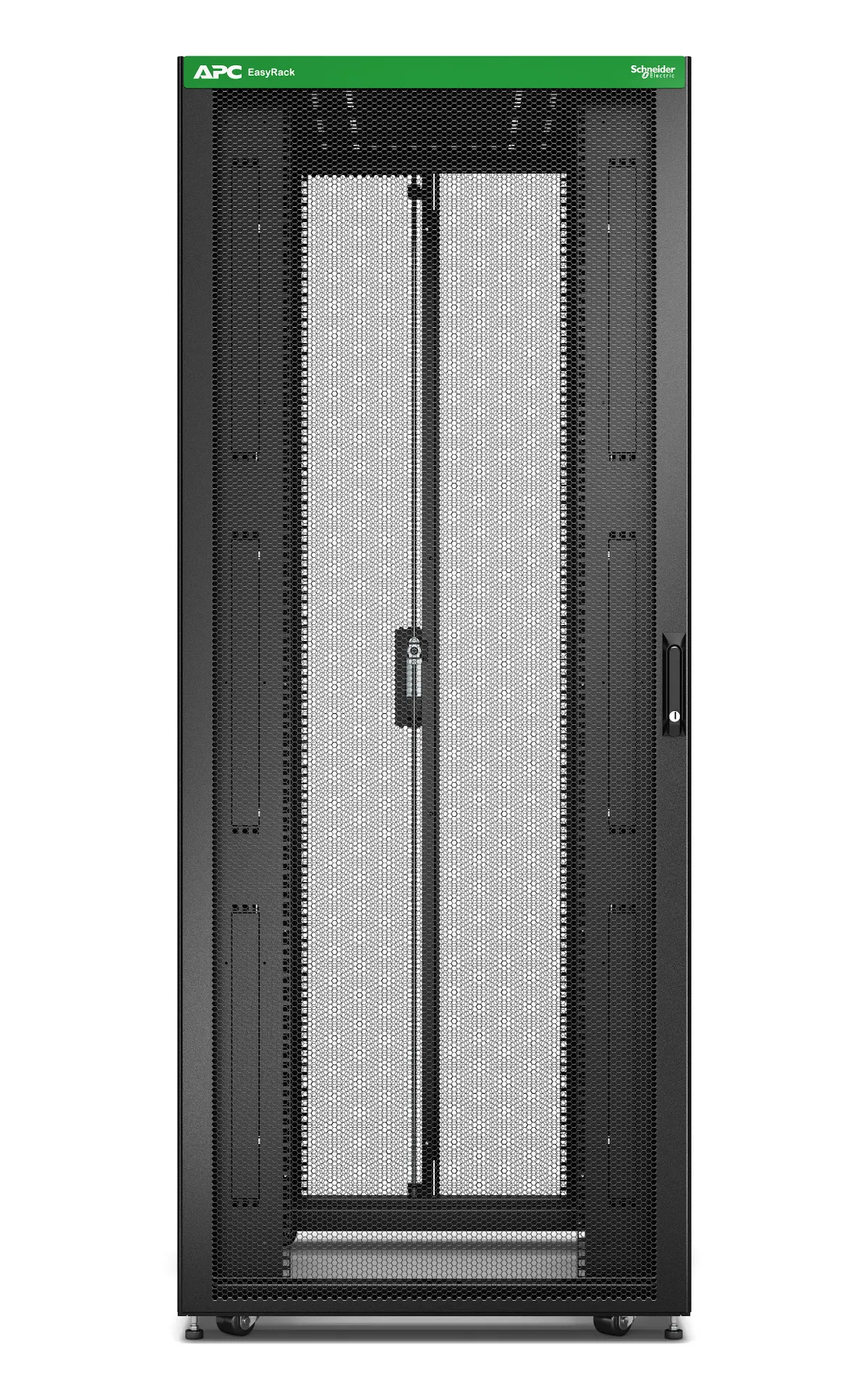 APC Easy Rack 800mm/42HE/1200mm mit Dach, Seitenwand, Rollen, Füßen und 4 Halterungen, ohne Boden, schwarz – Bild 3