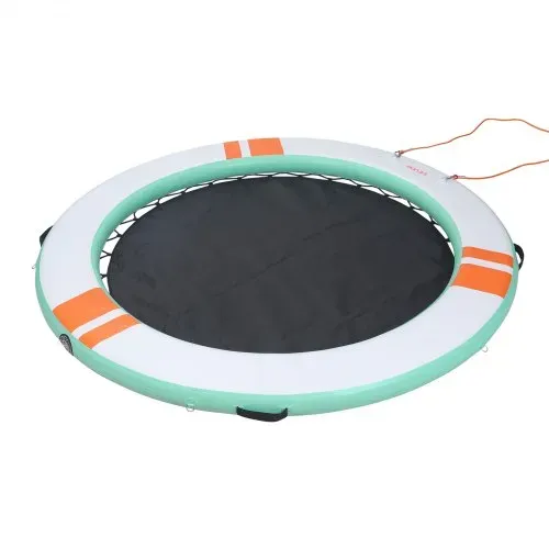 VEVOR Aufblasbares Schwimmdock, φ3,05m, Schwimmplattform mit Rutschfester Oberfläche, Tragetasche, Sonnendach & Abnehmbarer Leiter, Schwimmende Insel, Wasserplattform für Pool, Strand & Meer, Rund – Bild 9