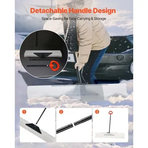 VEVOR Schneeschaufel, 1235x1250 mm Schneeräumer mit ergonomischem Griff, HDPE-Schaufelblatt, Schneeräumwerkzeug, tragbarer Schneeschieber zum Reinigen von Einfahrten, Treppen und Gehwegen – Bild 4