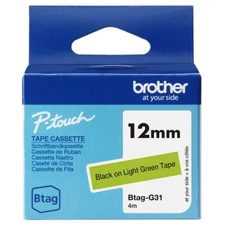 Brother BTAG-G31 Etiketten erstellendes Band Schwarz auf grün Brother BTAG-G31 Etiketten erstellendes Band Schwarz auf grün