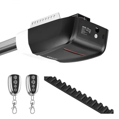 VEVOR Garagentorantrieb 800 N Garagentoröffner Ultraleiser Riemenantrieb, für Private Garagen, 4-tlg. Schienensystem, 2 Handsender & LED-Beleuchtung, Ein-Tasten-Bedienung im Fahrzeug, Schwarz & Weiß – Bild 8