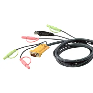 ATEN USB-KVM-Kabel mit 3-in-1-SPHD und Audio, 1,8 m ATEN USB-KVM-Kabel mit 3-in-1-SPHD und Audio, 1,8 m