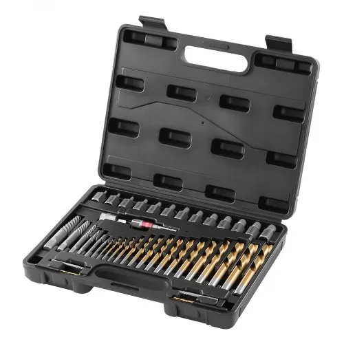VEVOR Bolzenausdreher-Set mit Bohrern 41-tlg. Schraubenausdreher mit Adaptern & Stabilem Aufbewahrungskoffer, Schraubenlöser aus Cr-Mo-Stahl zum Entfernen von Bolzen & Muttern & Schrauben – Bild 9