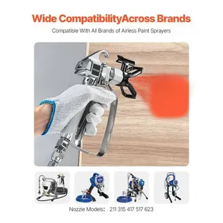 VEVOR Airless Farbspritzpistole, 3600 PSI Hochdruck Airless Farbspritzpistole mit 5 Düsen, 211, 315, 417, 517, 623, Airless Farbspritzpistolen Set mit Filtern & Reinigungsnadel & Bürste VEVOR Airless Farbspritzpistole, 3600 PSI Hochdruck Airless Farbspritzpistole mit 5 Düsen, 211, 315, 417, 517, 623, Airless Farbspritzpistolen Set mit Filtern & Reinigungsnadel & Bürste