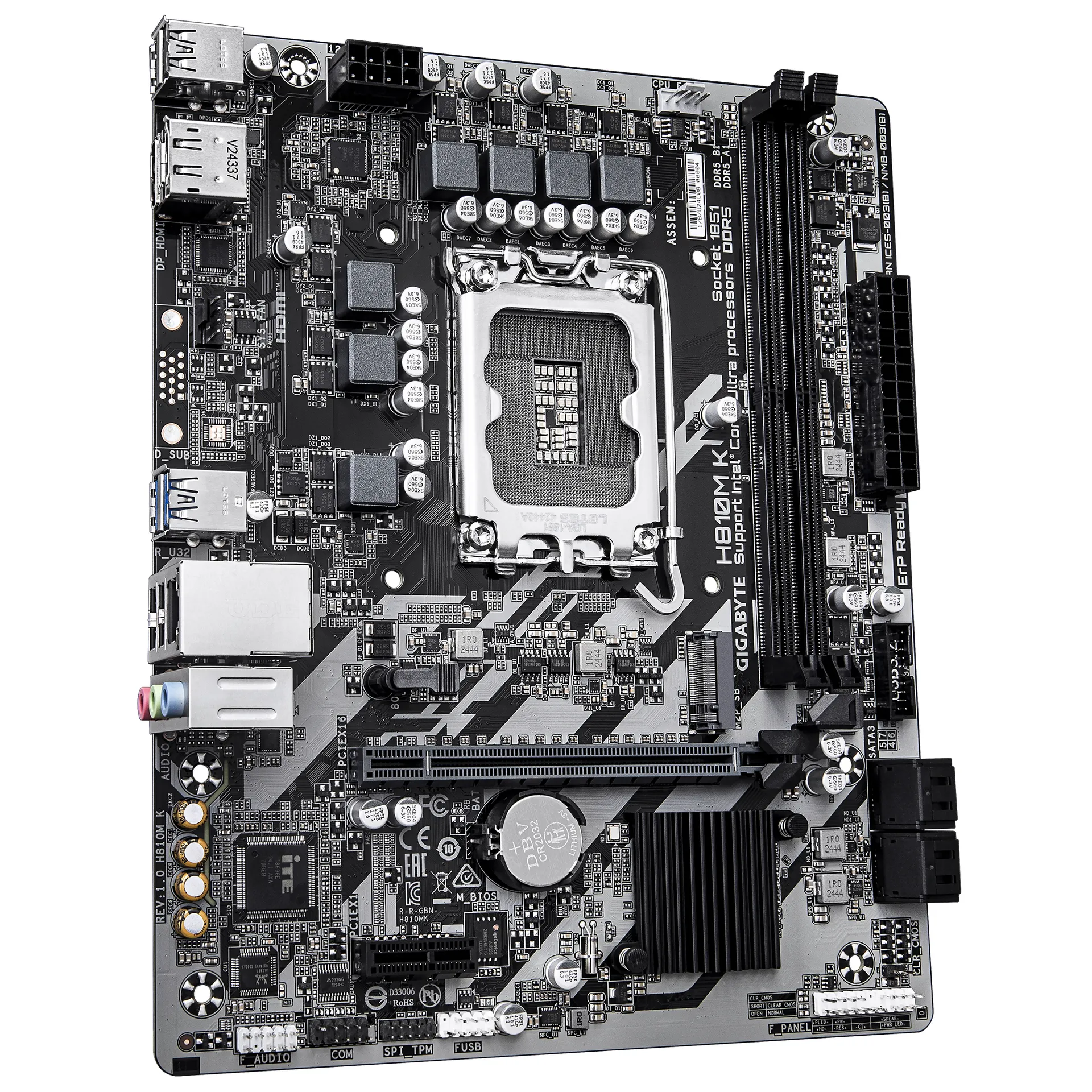 GIGABYTE H810M K Mainboard – Intel Core Ultra (Serie 2) Prozessoren, 3+1+2 Phasen VRM, bis zu 6400 MHz DDR5, 1 x M.2 PCIe 4.0, 1 GbE LAN, USB 3.2 Gen 1 – Bild 3