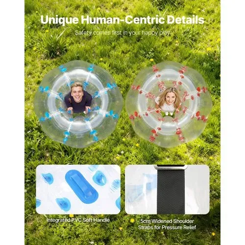VEVOR 2 x 1,5m Bumper Ball Bubble Soccer Zorb Aufblasbarer Stoßball Blau + Rot – Bild 3