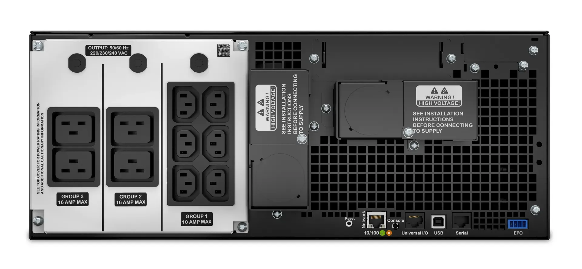 APC Smart-UPS On-Line SRT6KRMXLI – 6kW/VA, 6x C13, 4x C19, festverdrahteter 1-Phasen-Ausgang, Rack-montierbar, eingebettetes NMC – Bild 2