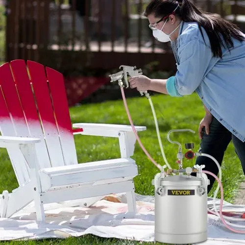 VEVOR 10 LFarbspritzpistole, 30 PSI Farbbehälter, Farbsprühsystem Lackhalter zum Auftragen von Wasserfarbe, Flecken, Lack, Lacken, feine Oberflächen für Innen- und Außenprojekte – Bild 7