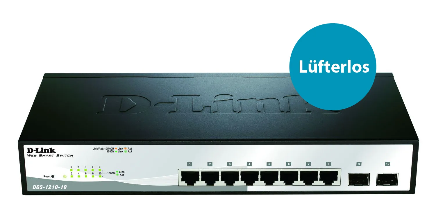 D-Link DGS-1210-10 Managed L2 Gigabit Ethernet (10/100/1000) 1U Schwarz, Grau – Bild 3