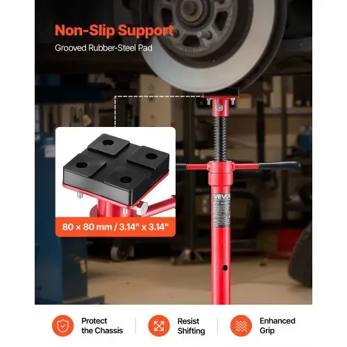 VEVOR Unterhub-Stützständer 2 t, Höhenverstellbarer (120-215 cm / 4-stufig) Wagenheberständer aus Kohlenstoffstahl, Dreibeinständer zur Unterstützung von Fahrzeugkomponenten Autoreparatur – Bild 4