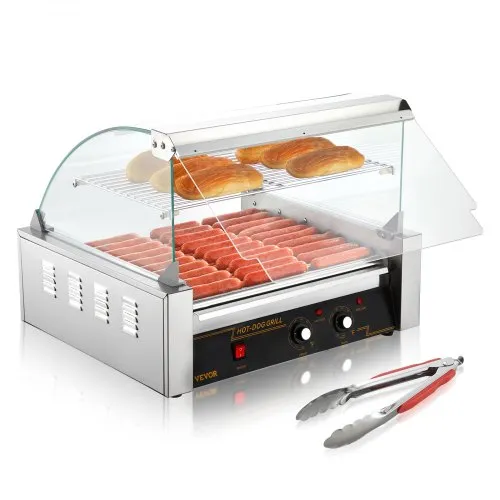 VEVOR Hot Dog Maker Hot Dog Grill Hotdog Rollen Grill Edelstahl 11 Rollen 2,2kW VEVOR Hot Dog Maker Hot Dog Grill Hotdog Rollen Grill Edelstahl 11 Rollen 2,2kW